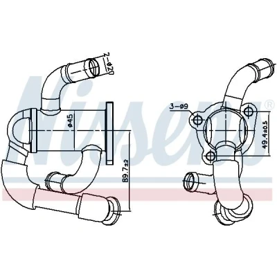 Bild av NISSENS 989433 Refroidisseur EGR sans bypass de dépression ALFA ROMEO: MiTo, OPEL: Meriva A, Corsa D 3/5 portes, Combo C Van / Break