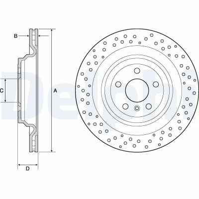 Bild av DELPHI BG4699C Disque de frein 345 22 5 ventilé revêtu à haute teneur en carbone sans roulement roue, bague ABS MERCEDES BENZ: Classe ML