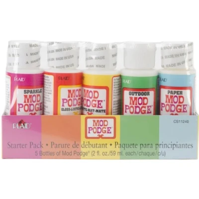 Bild av Mod Podge CS11240 startpaket 2 oz 5/pkg, syntetiskt material, genomskinligt, 17 x 4,3 10,2 cm