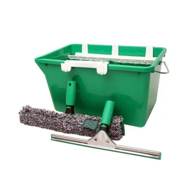 Bild av Unger Fönsterrengöringsset (fönstertorkare, axeldel, mikrofiberöverdrag, hink 18 L, bredd 35 cm, fönstertorkare startsats) AK013