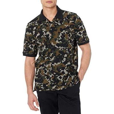 Bild av Amazon Essentials Men&#039;s Pikétröja i bomull med normal passform (finns Big &amp; Tall), Olivgrön Kamouflage, S