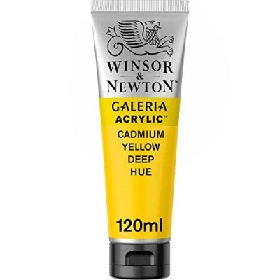 Bild av Winsor &amp; Newton 2131115 Galeria akrylfärg, hög pigmentering, ljusäkta, krispig konsistens, 120 ml rör kadmiumgul mörk