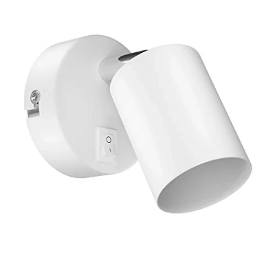 Bild av ledscom.de Vägglampa WAIKA, strömbrytare, vit matt, rund, 1x GU10 max. 60W, vägglampa, väggspot, läslampa, sänglampa, nattduksbordslampa, läslampa