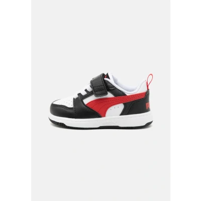 Bild av Puma Rebound V6 Unisex Sneakers för barn, Storlek: 31, White/for all time red/black Förstklassig skinnimitation