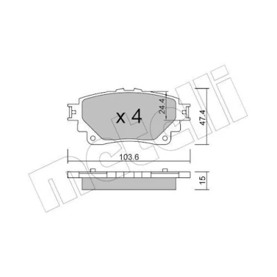 Bild av METELLI 22 1290 0 Jeu de plaquettes frein contact signal d&#039;usure exclu TOYOTA: Corolla XII Break, 3/5 portes, Berline