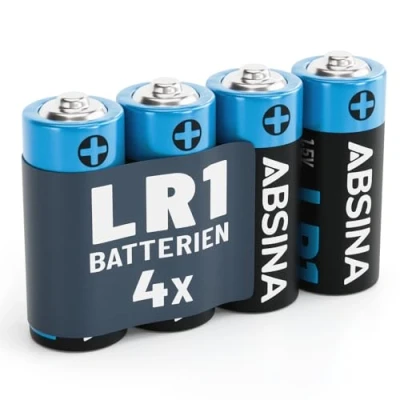 Bild av ABSINA 4 x batteri LR1 N Lady för garageportsöppnare, miniräknare och mycket mer dambatteri 1,5 V alkaliskt läckagesäkert med lång hållbarhet