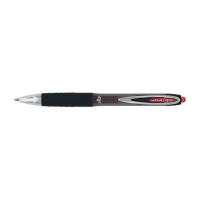 Bild av uni ball 704527 SigNo 207 Gel kulspetspenna infällbar fin 0,7 mm spets 0,5 linje röd ref 9004602 [Förpackning med 12]