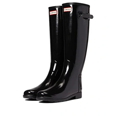 Bild av Hunter Original Refined TALL Gloss Vegan Gummistövlar, Storlek: 37, Black Naturgummi