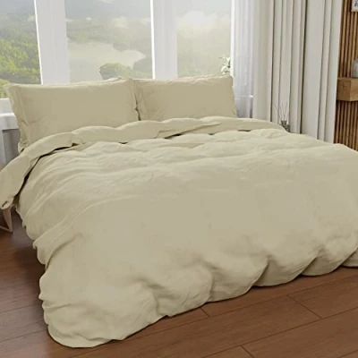 Bild av PETTI Artigiani Italiani Dubbelt påslakanset 250x200 cm (2 örngott 50x80 ingår), mjuk mikrofiber enfärgad taupe