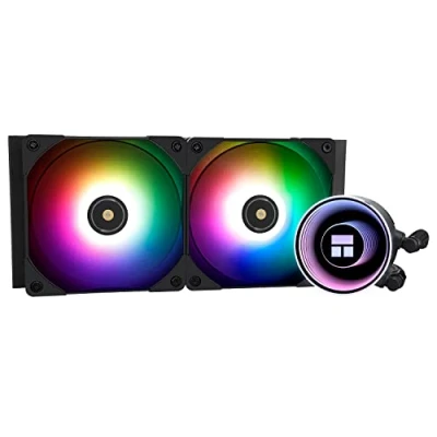 Bild av Thermalright Frozen Notte 240 Black ARGB vattenkylning CPU kylare, kylarspecifikationer, 2 x 120 mm PWM fläkt, lämplig för AMD AM4 AM5/Intel LGA 1700/1150/1151/1200/2011