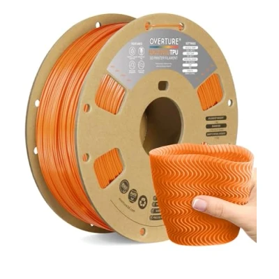 Bild av OVERTURE TPU High Speed Filament 1.75mm Flexible 95A Roll, 3D Printer Filament,Dimensional Accuracy +/ 0.02 mm, Fit Most FDM Printer(HS Orange)