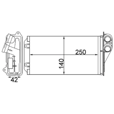 Bild av MAHLE ORIGINAL AH 245 000S Radiateur De Chauffage CITROËN: C3 I 3/5 portes, C2 portes