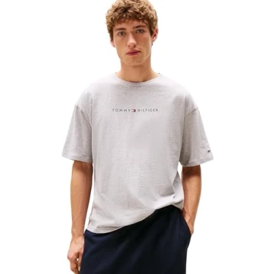 Bild av Tommy Hilfiger herr SS TEE CONT. LOGO UM0UM03685 S/S t shirt, grå, M, Grå (ljusgrå ljung), M