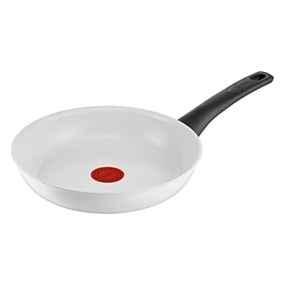 Bild av Tefal C41704 Ceramic Control stekpanna 24 cm säker keramisk tätning termisk signal temperaturindikator enkel rengöring lämplig för induktion vit