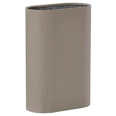 Bild av Zone Denmark Singles knivblock utan knivar, knivblock, knivhållare, knivställ, förvaring för alla 17 x 9 cm, höjd 24 taupe (brun)