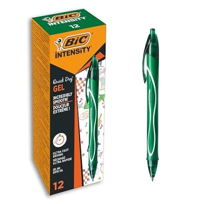 Bild av BIC Gelocity Quick Dry gelpenna grön, 12 stycken