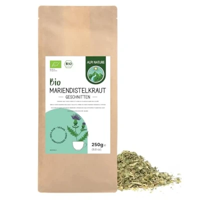 Bild av Alpi Nature Milk tistel ORGANIC 250g från Nature, mjölk ört ekologisk torkad och skuren för beredning av te örtte