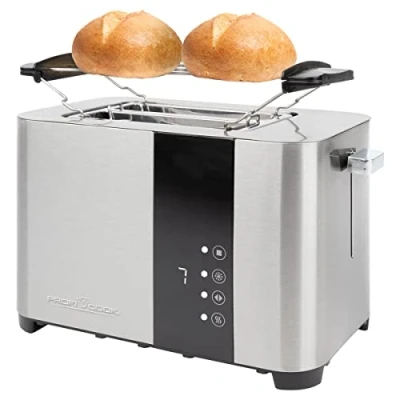 Bild av ProfiCook® Brödrost 2 skivbrödrost rostfritt stål 850 watt Wide Slot brödfäste (avtagbar) 7 justerbara rostnivåer smullåda kabeluppdragning PC TA 1250