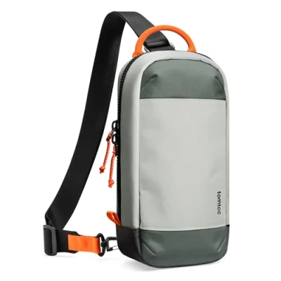 Bild av tomtoc Sling Crossbody Bag väska för Nintendo Switch 2 Console 2025, skyddande bärbar resväska med 8 platser spelkassetter, laddare och tillbehör, Grå