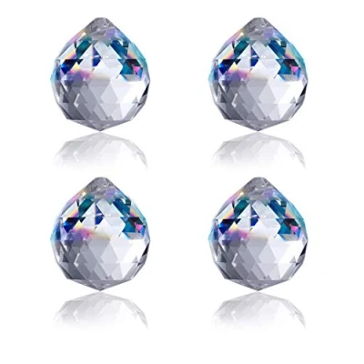 Bild av Belle Vous Klara Kristall Klocka Prisma Ljuskrona Hängen (4 Pack) 4,5 cm Hängande Dekoration Pärlor för Ljuskrona, Prisma, DIY Solfångare, Bröllop/Jul &amp; Prydnad