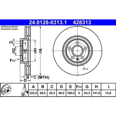 Bild av Bromsskiva Ate 24.0128 0313.1