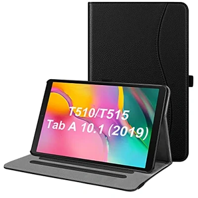 Bild av FINTIE Fodral för Samsung Galaxy Tab A 10.1 2019 Multi Angles justerbart skyddsfodral med dokumentficka surfplatta SM T510/SM T515, svart