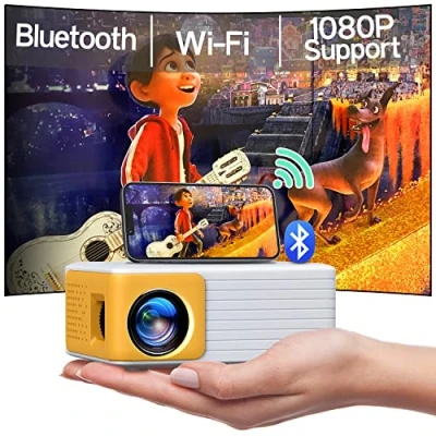 Bild av Miniprojektor bärbar WIFI Bluetooth projektor Full HD 1080P stöd, YOTON telefonprojektor för hemmabio, kompatibel med PC/surfplatta/Fire Stick/iOS och Android telefon