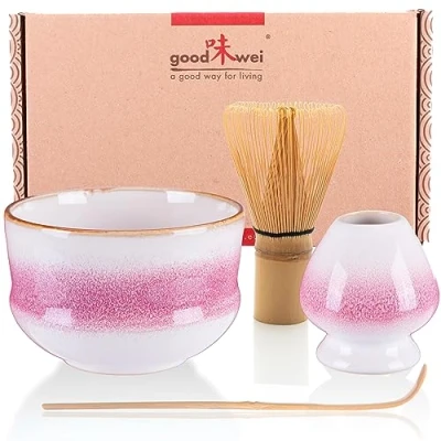 Bild av Goodwei Japansk matcha, komplett set med högkvalitativ teskål (Kiku, 80)