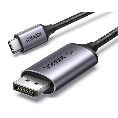 Bild av UGREEN USB C DisplayPort 2.1 kabel 16K@30Hz 8K@120Hz 4K@240Hz 2K@240HZ, 40Gbps Thunderbolt 3/4 till DP kabel, HDR, UHBR10, Kompatibilitet med iPhone 15 serien, Mac mini M4, Macbook Pro(1M)