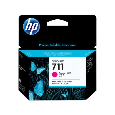 Bild av Original bläck lämpligt för HP DesignJet T 520 24 tum 711 CZ135A 3X Premium skrivarpatron Magenta 3 x 29 ml