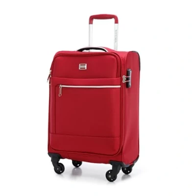 Bild av WITTCHEN MIRA Line Hytt resväska Handbagage Kabinbagage Mjukt Bagage Liten i polyester Bärhandtag Teleskopiskt handtag Fyra svängbara hjul TSA kombinationslås Storlek S Röd