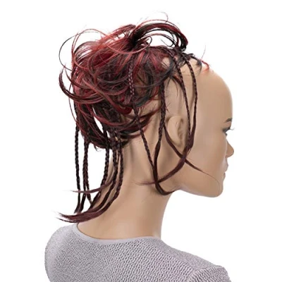 Bild av CAISHA XXL Hårstycke Hårelastiskt Updos Brudfrisyrer Voluminöst Vågigt Bulle Röd Mörkbrun Mix G28D