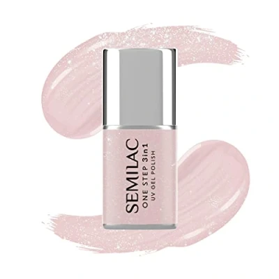 Bild av Semilac One Step 3 i 1 UV nagellack S259 naken glitter beige 7 ml