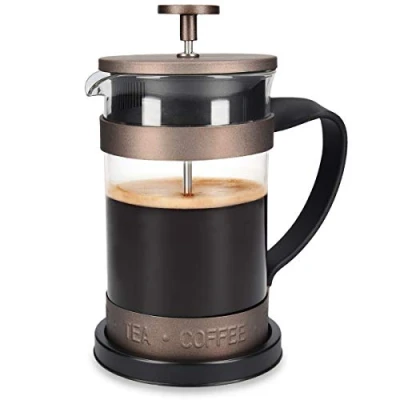 Bild av Navaris French Press Kaffebryggare med filter i rostfritt stål 600 ml stämpelkanna 15 x 10,2 18,2 cm 0,6 l kaffebryggare, presskanna även för te