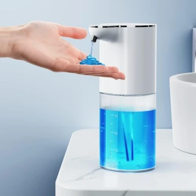 Bild av Tvålpump automatisk 1 500 mAh elektrisk väggmontering kontaktlös 400 ml tvåldispenser med sensor, USB uppladdningsbar för badrum, kök, kontor
