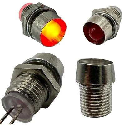 Bild av Lumetheus LED sockel 5 mm metall silver 25 stycken set högkvalitativ lamphållare med gänga för lysdioder mångsidig montering i displaypaneler, belysning och pysselprojekt