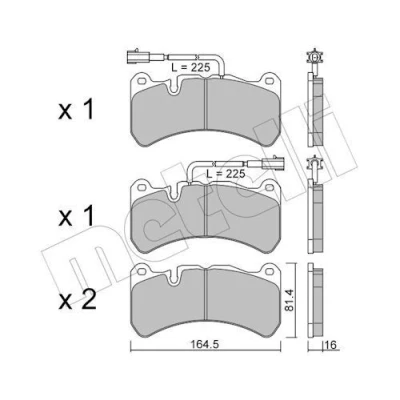 Bild av METELLI 22 1201 2 Jeu de plaquettes frein contact signal d&#039;usure inclus ALFA ROMEO: Stelvio, Giulia Berline