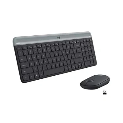 Bild av Logitech MK470 Slim Combo trådlöst tangentbord mus set, 2,4 GHz anslutning via nano USB mottagare, 10 m räckvidd, 18 månaders batteritid, PC/bärbar dator, UK QWERTY layout grafit