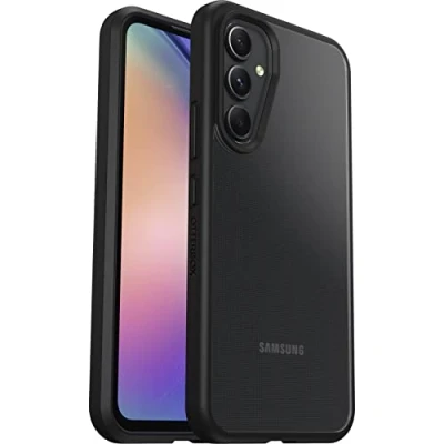 Bild av OtterBox Sleek Series skal för Samsung Galaxy A54 5G, stöttåligt, fallsäkert, skyddande tunt skal, testad till militärstandard, antimikrobiellt skydd, Klar/Svart, Utan retailförpackning
