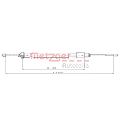 Bild av METZGER 10.4525 Câble De Frein arrière gauche, droite 1706/879 à tambour CITROËN: C3 II, DS3 3 portes