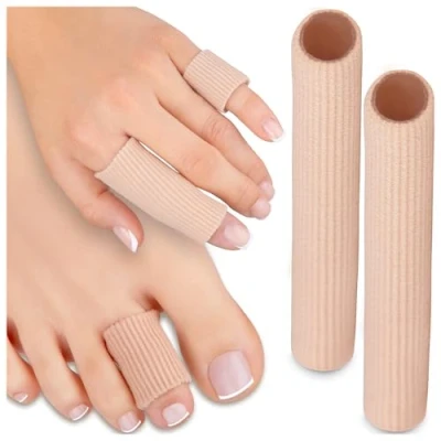 Bild av HALUTO Tåskydd 2 stycken tå och fingerskydd för skärning tåseparator mot liktornar, blåsor, hallux, hammartår tåslang bandage
