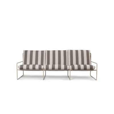 Bild av Ferm Living Desert 3 seater Trädgårdssoffa Stripe Cashmere/Chocolate W233 x H78 D85 cm