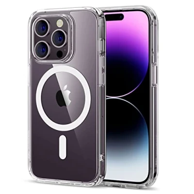 Bild av ESR för iPhone 14 Pro Max fodral, magnetiskt klart fodral kompatibelt med MagSafe, stöttåligt skydd i militärkvalitet, klassisk hybrid 6,7 tum, klar svart
