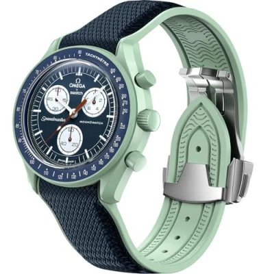 Bild av REBANDACE Rem för Omega X Swatch MoonSwatch Watch 20 mm, vikbart spänne band kompatibelt Månskur Speedmaster, böjd inget mellanrum ersättningsrem män kvinnor