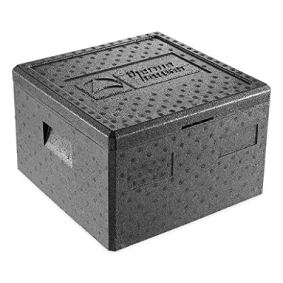 Bild av Thermohauser EPP termolåda, pizza svart med lock 25 liter 41 x 25,5 cm pizzabox för leveranstjänst