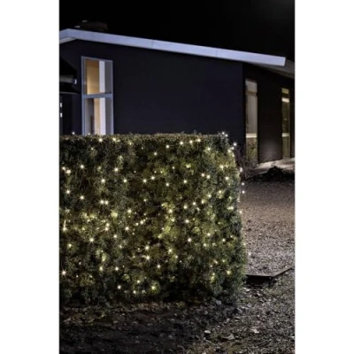 Bild av Konstsmide 3730100 LED ljusslinga/för utomhusbruk (IP44)/batteridriven: 4 x D 1,5 V (exkl)/med ljussensor, 6 h och 9 timer, 240 dioder/svart kabel, varmvit