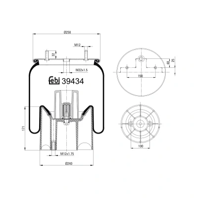Bild av FEBI BILSTEIN 39434 Soufflet à air, suspension pneumatique des deux côtés du pont arrière