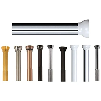 Bild av Spirella Teleskopisk duschstång duschdraperistång Kreta, teleskopstång reptålig justeringsområde 75125 cm Ø 21 mm aluminium vit/silver