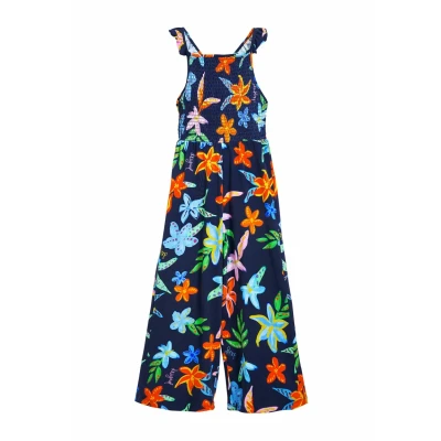 Bild av Desigual Floral Print Overall / Jumpsuit för barn, Storlek: 146/152, Blue