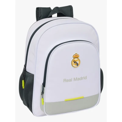 Bild av Safta REAL MADRID UTRUSTNING 25/26 Skolryggsäck för barn, barnryggsäck, anpassningsbar till vagn, perfekt skolåldrade bekväm och mångsidig, kvalitet styrka, 32 x 12 38 cm, Vit, M